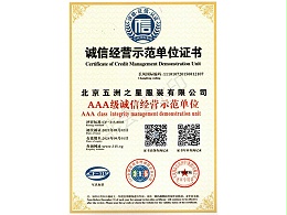 诚信经营示范单位证书